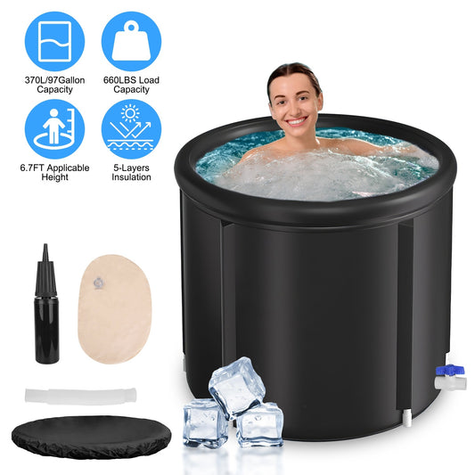 Heavy-Duty Ice Bath Tub with Cover – 97 Gal Cold Therapy Recovery Tub