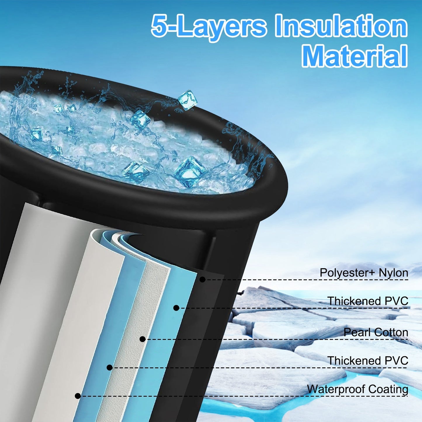 Heavy-Duty Ice Bath Tub with Cover – 97 Gal Cold Therapy Recovery Tub
