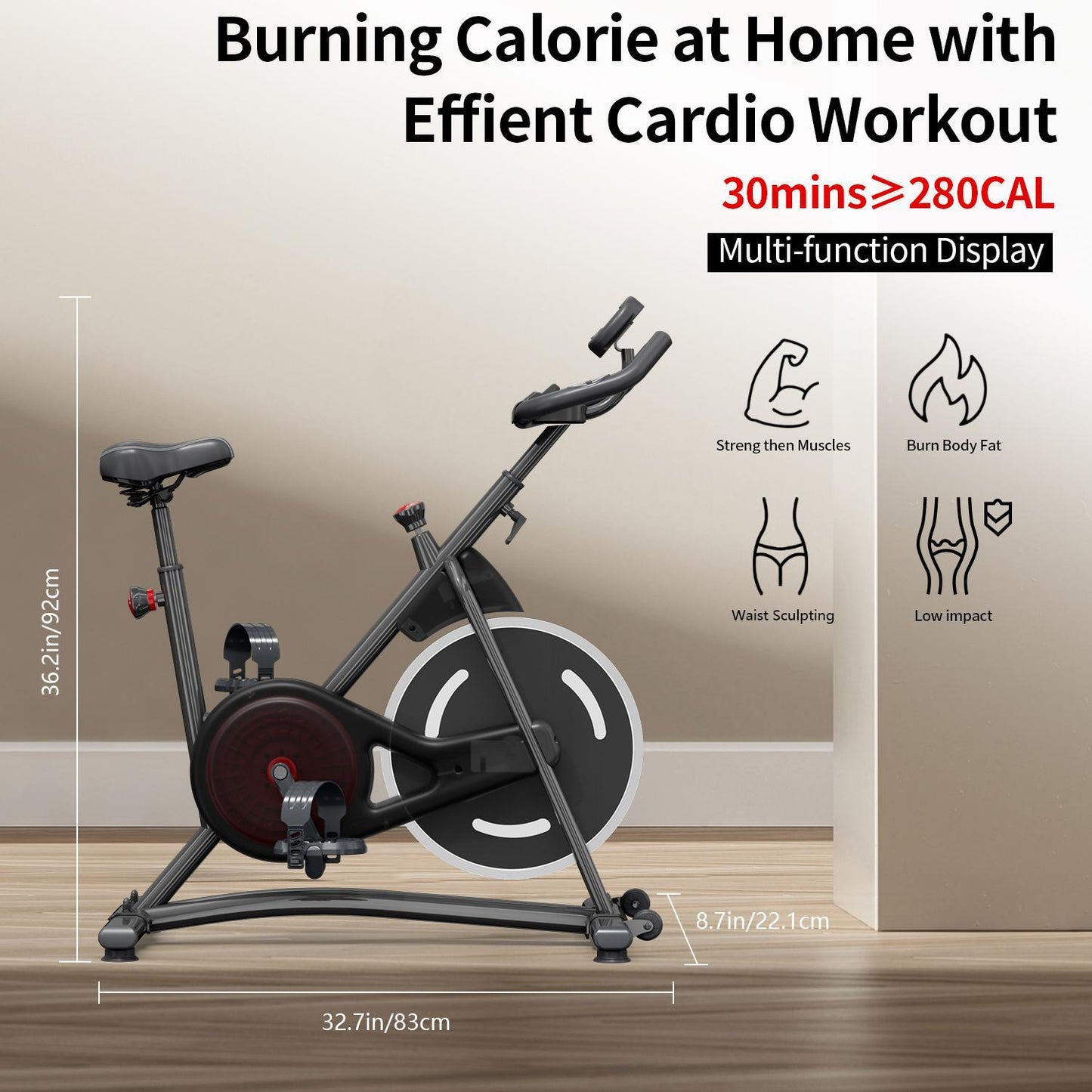 Compact Home Exercise Bike – Indoor Cycling for Fitness & Weight Loss (USA ONLY)