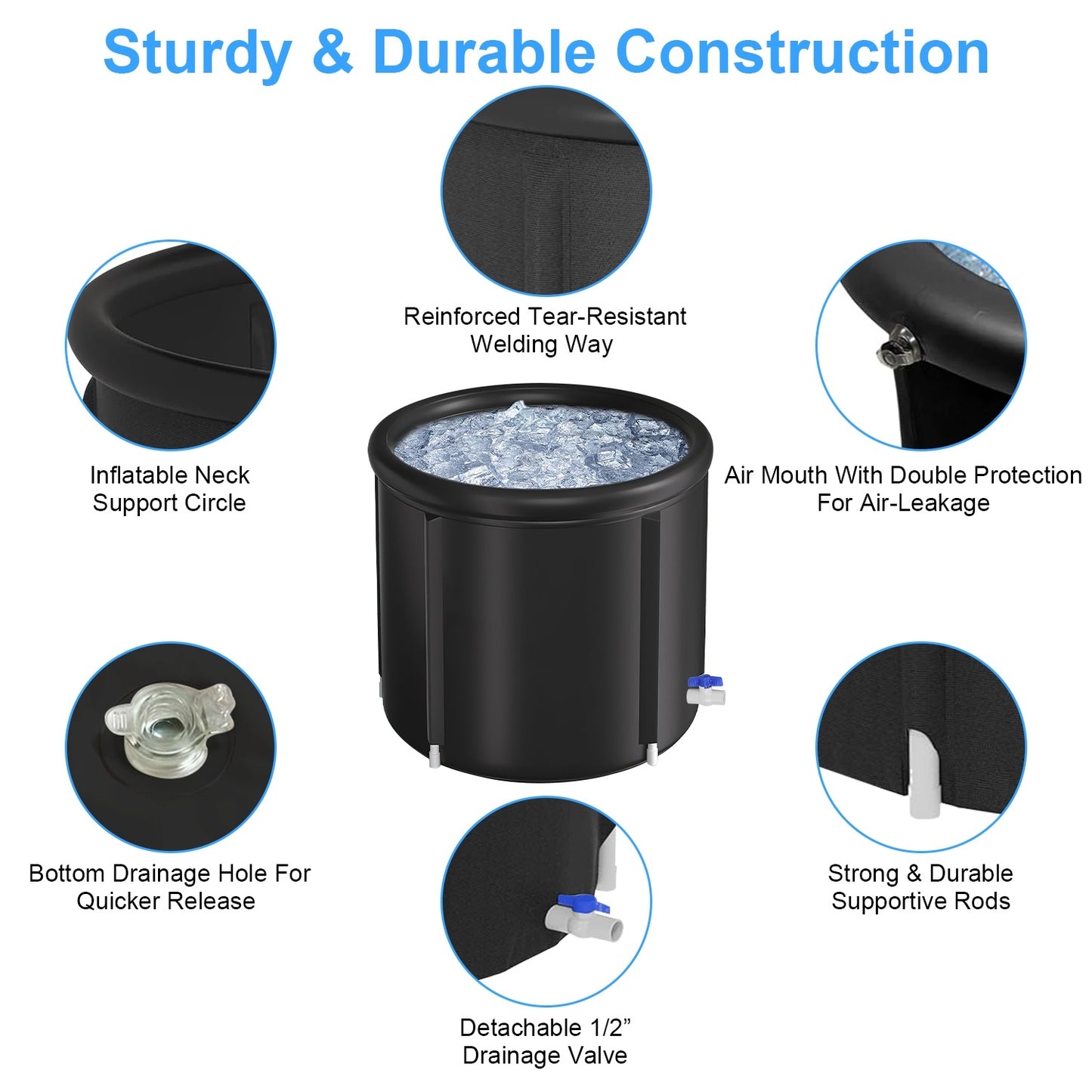 Heavy-Duty Ice Bath Tub with Cover – 97 Gal Cold Therapy Recovery Tub