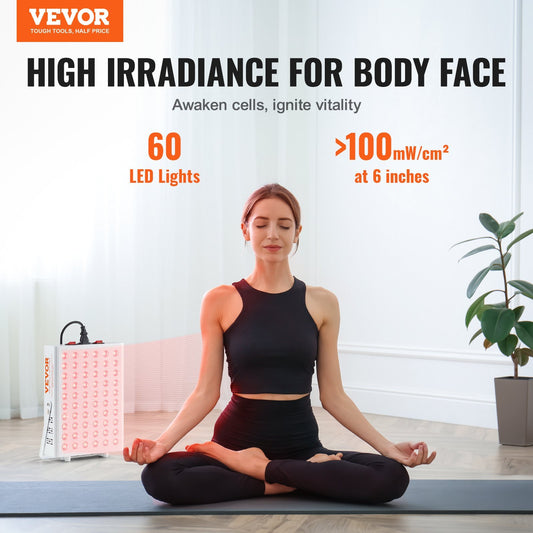 Red Light Therapy Panel – 80W Dual-Chip LEDs for Recovery, Pain Relief & Skin Health