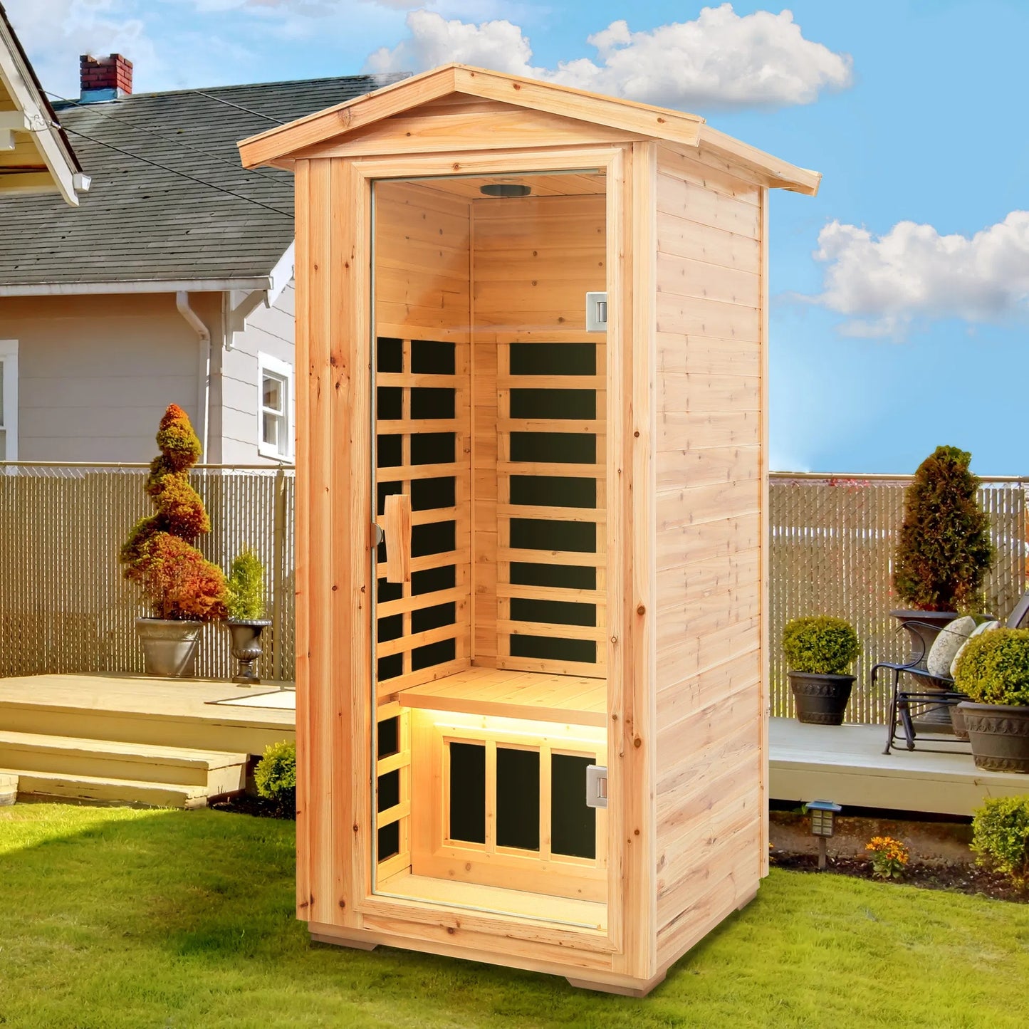 Outdoor Infrared Sauna - One Person Sauna (USA ONLY)